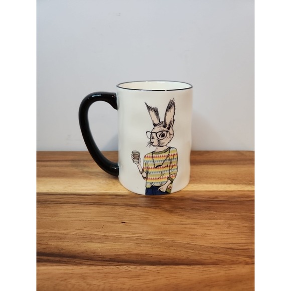 Signature Other - Hipster Animal Coffee Mugs NWOT Stoneware By Signature Rabbit As Woman